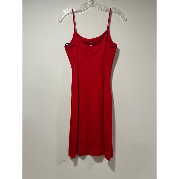 Lew Magram Collection Red Bodycon Slip Rayon Blend Dress Built In Bra Small JL - Picture 4 of 9